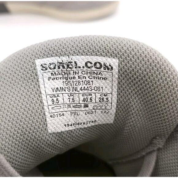 Sorel Out N About (Womens 9.5) Lace Up Hidden Wedge Sneaker Boot Shoe Gray Suede - Picture 8 of 9